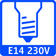 E14 Sockel 230V AC-Netzstrom (14mm Aussendurchmesser des Sockelgewindes) | E14 Base 230V AC (14mm outer diameter of the Edison-screw-base)