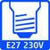 E27 Sockel 230V AC-Netzstrom (27mm Aussendurchmesser des Sockelgewindes) | E27 Base 230V AC (27mm outer diameter of the Edison-screw-base)