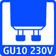 GU10 Sockel 230V AC-Netzstrom (10mm Stiftabstand mit Bajonett-Sicherung in Pilzform) | GU10 Base 230V AC (10mm Pin-Center-Distance with fungus-bayonet for mechanical anchorage)