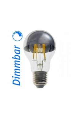 Lampadina LED cupola argentata : onlux FiLux A60-4EDS E27 DIM 4-Filament LED 230V - 7.4W 680lm Ra>80 Re-180°(60W)